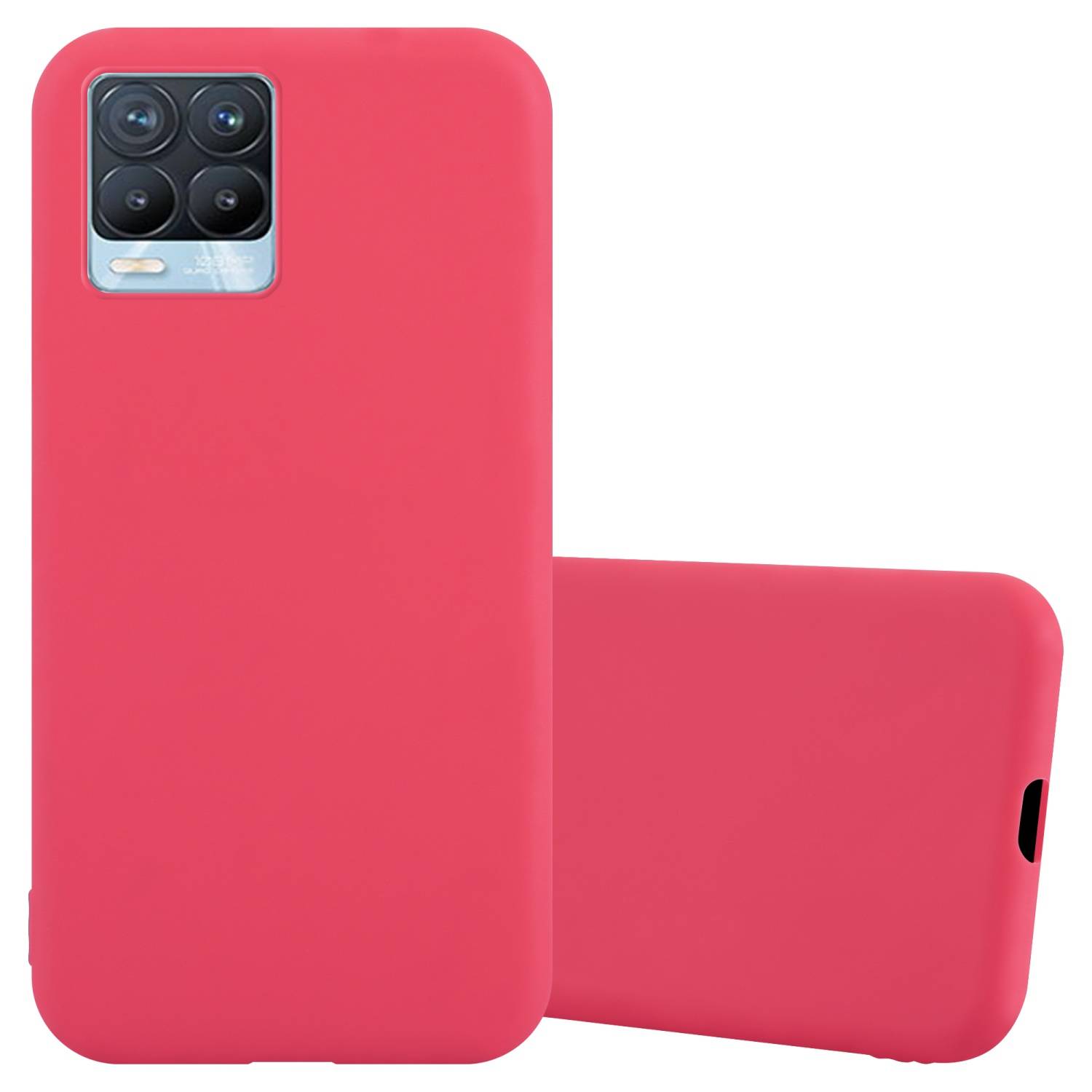 Cadorabo Hülle für Realme 8 4G / 8 PRO Schutzhülle in Rot Handyhülle TPU Silikon Etui Case Cover