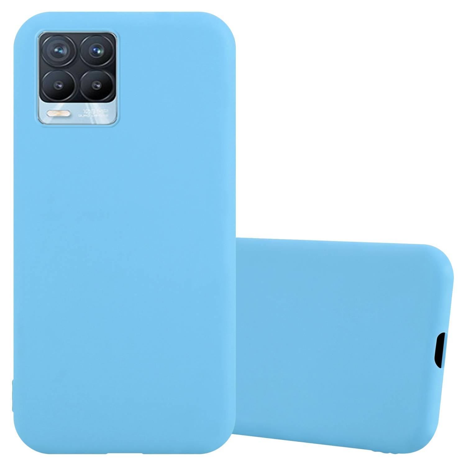 Cadorabo Hülle für Realme 8 4G / 8 PRO Schutzhülle in Blau Handyhülle TPU Silikon Etui Case Cover