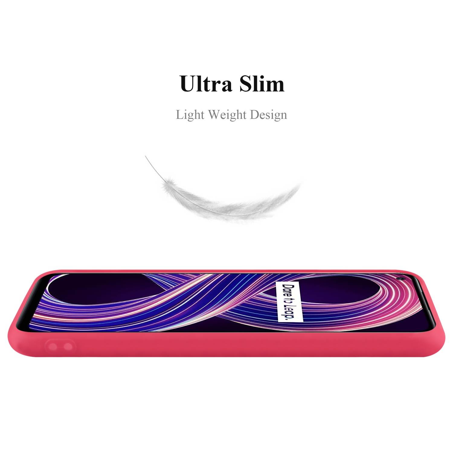 Cadorabo Hülle für Realme 8 5G / V13 / Q3 / Q3i / Narzo 30 5G Schutzhülle in Rot Handyhülle TPU Silikon Etui Case Cover