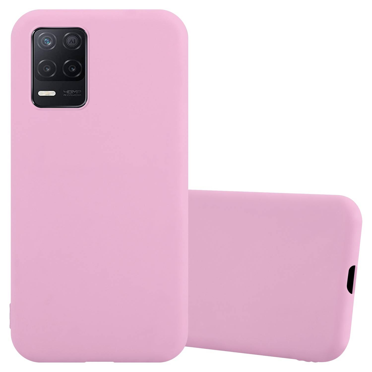 Cadorabo Hülle für Realme 8 5G / V13 / Q3 / Q3i / Narzo 30 5G Schutzhülle in Rosa Handyhülle TPU Silikon Etui Case Cover