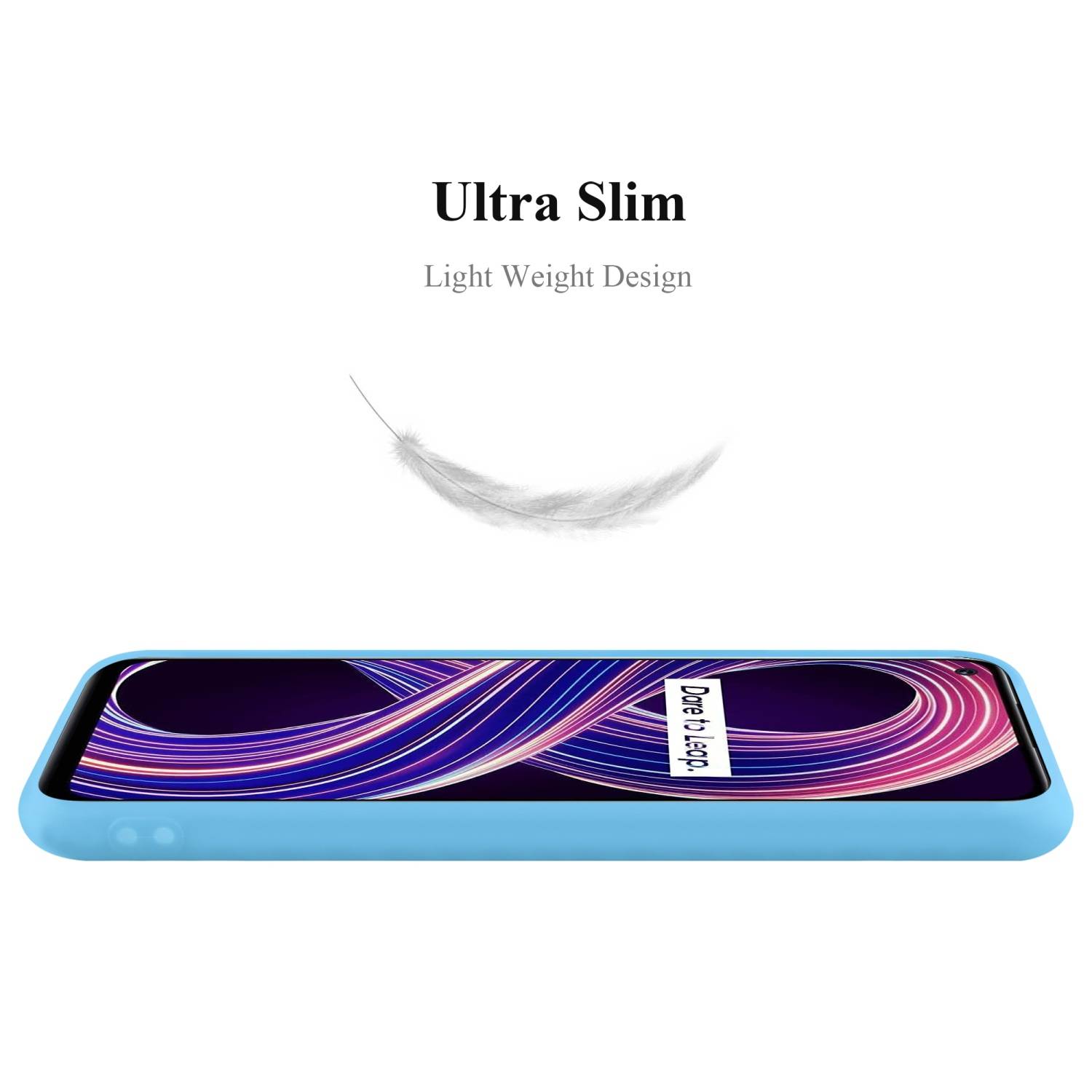 Cadorabo Hülle für Realme 8 5G / V13 / Q3 / Q3i / Narzo 30 5G Schutzhülle in Blau Handyhülle TPU Silikon Etui Case Cover