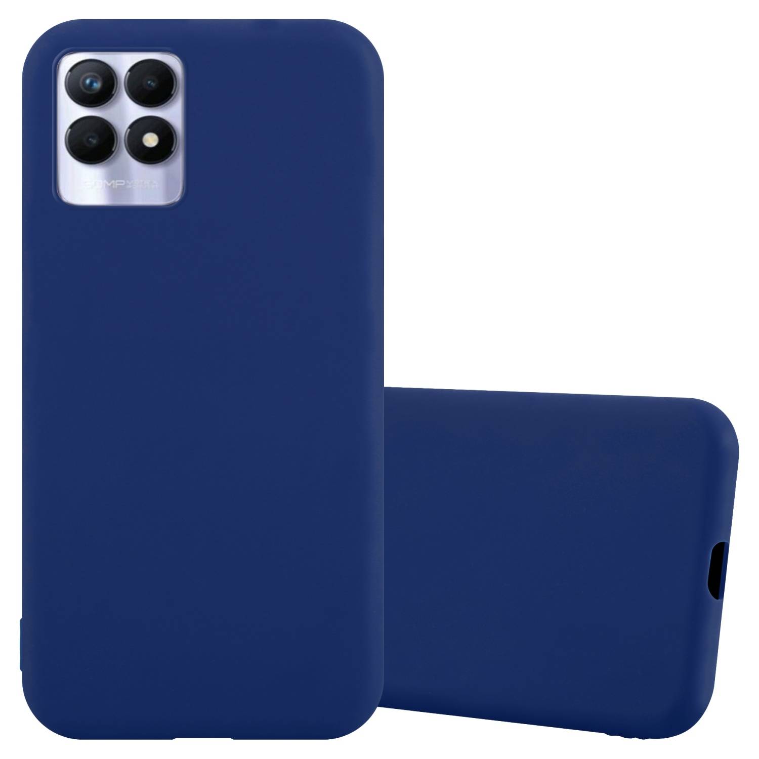 Cadorabo Hülle für Realme 8i / Narzo 50 4G Schutzhülle in Blau Handyhülle TPU Silikon Etui Case Cover