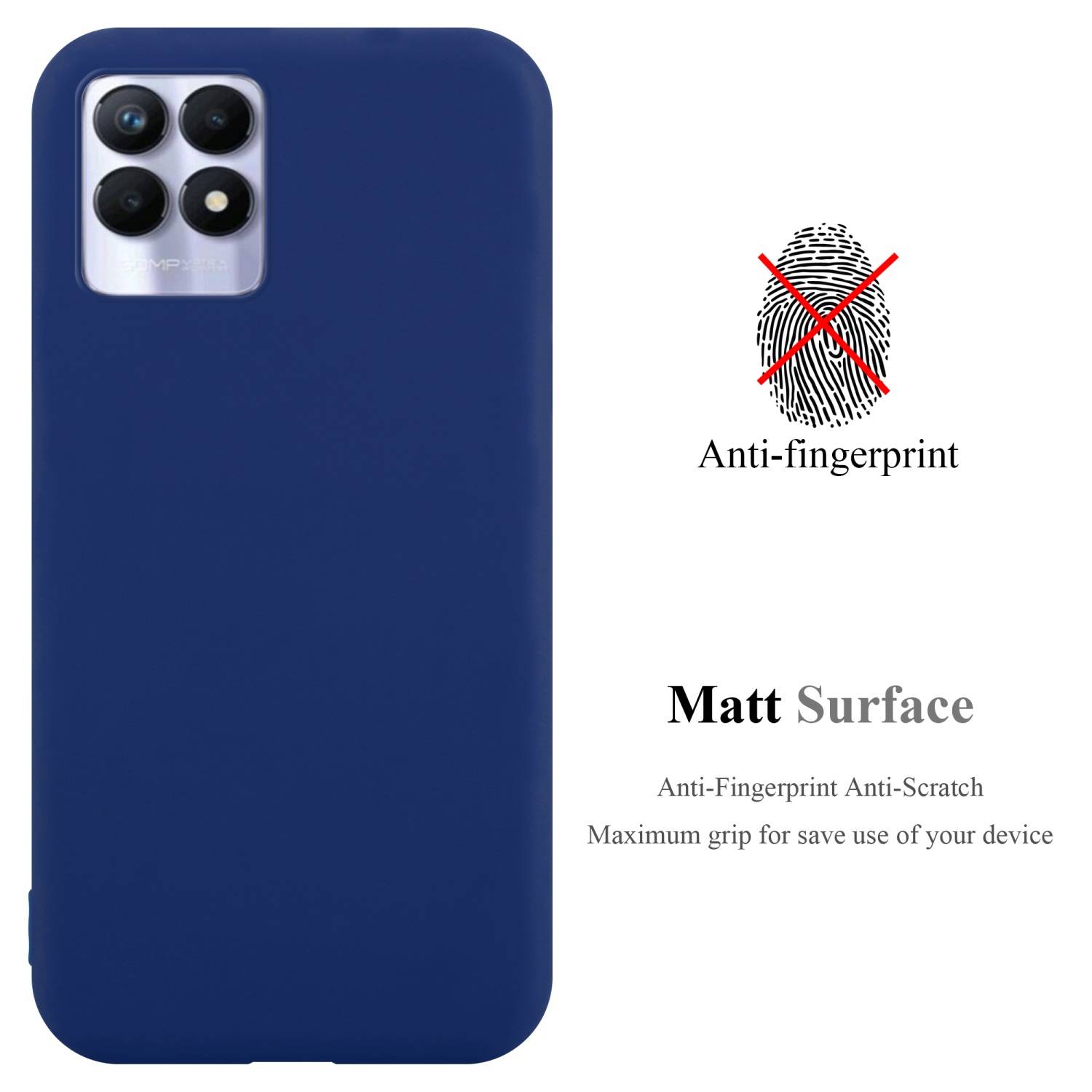 Cadorabo Hülle für Realme 8i / Narzo 50 4G Schutzhülle in Blau Handyhülle TPU Silikon Etui Case Cover