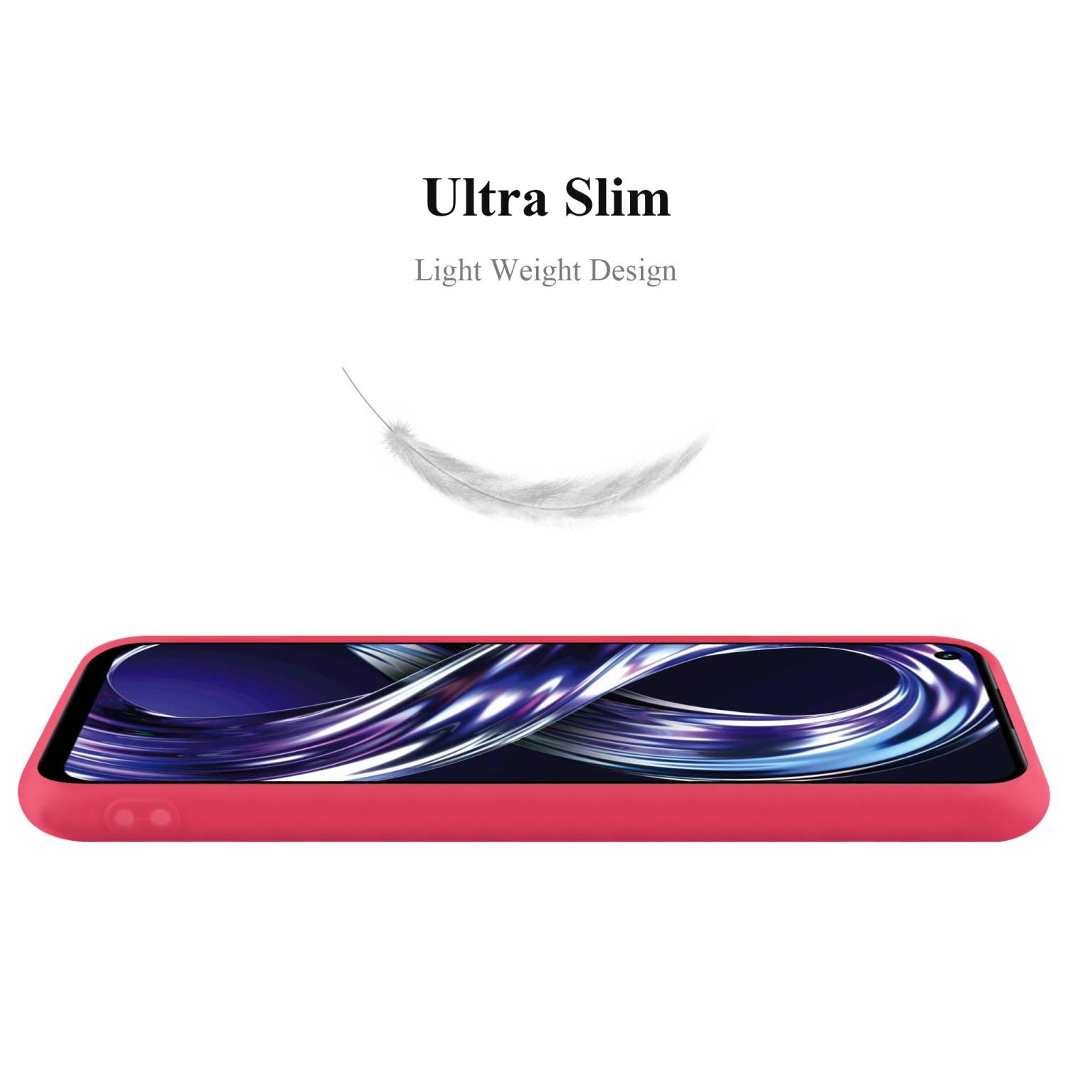 Cadorabo Hülle für Realme 8i / Narzo 50 4G Schutzhülle in Rot Handyhülle TPU Silikon Etui Case Cover