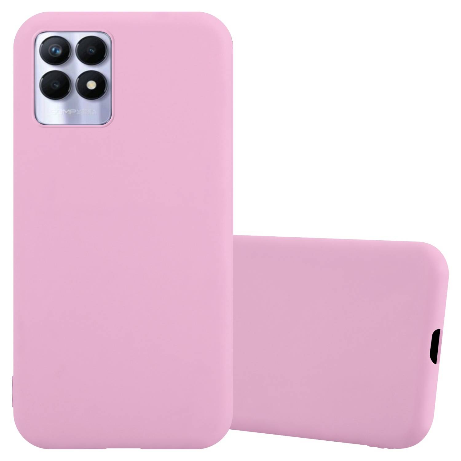 Cadorabo Hülle für Realme 8i / Narzo 50 4G Schutzhülle in Rosa Handyhülle TPU Silikon Etui Case Cover