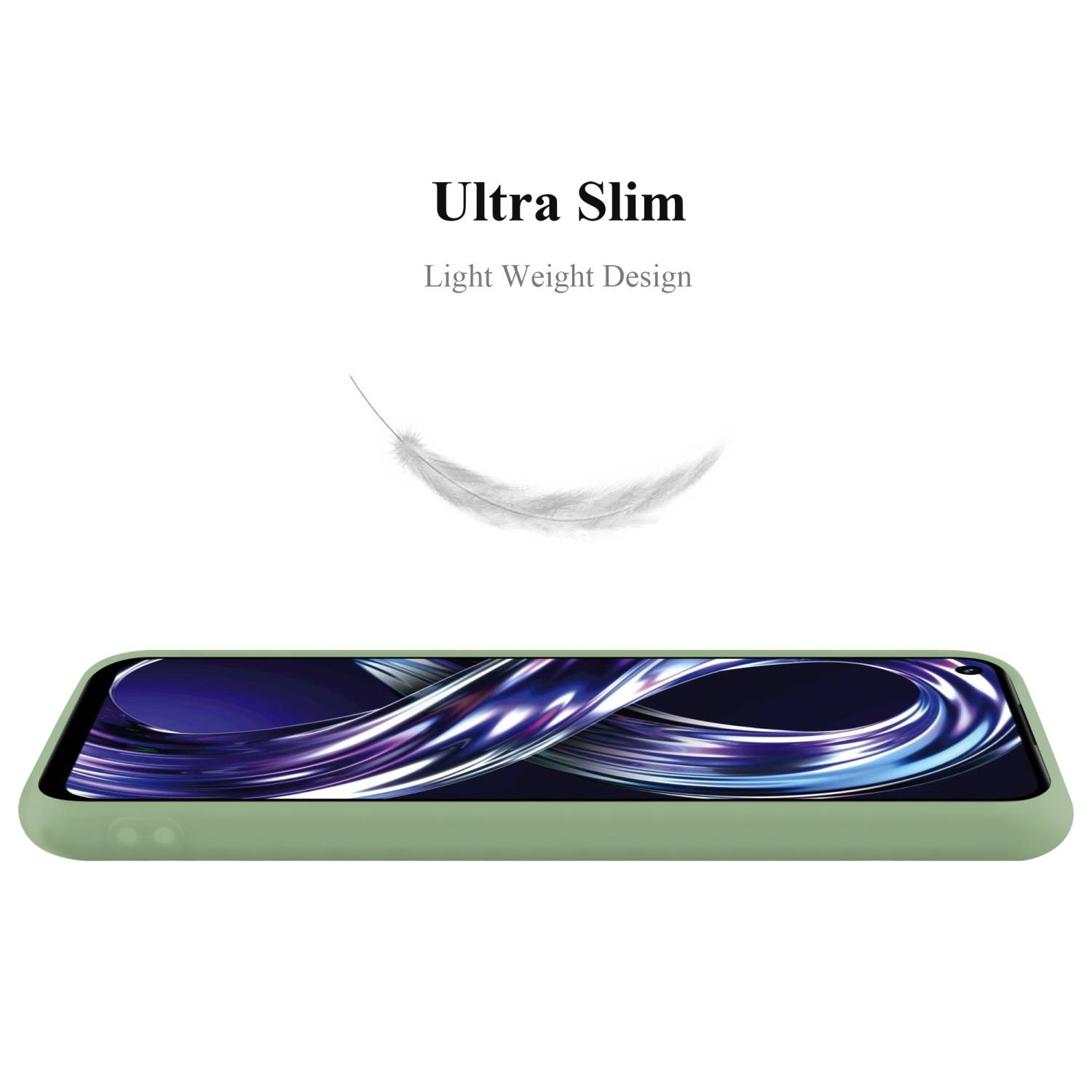 Cadorabo Hülle für Realme 8i / Narzo 50 4G Schutzhülle in Grün Handyhülle TPU Silikon Etui Case Cover