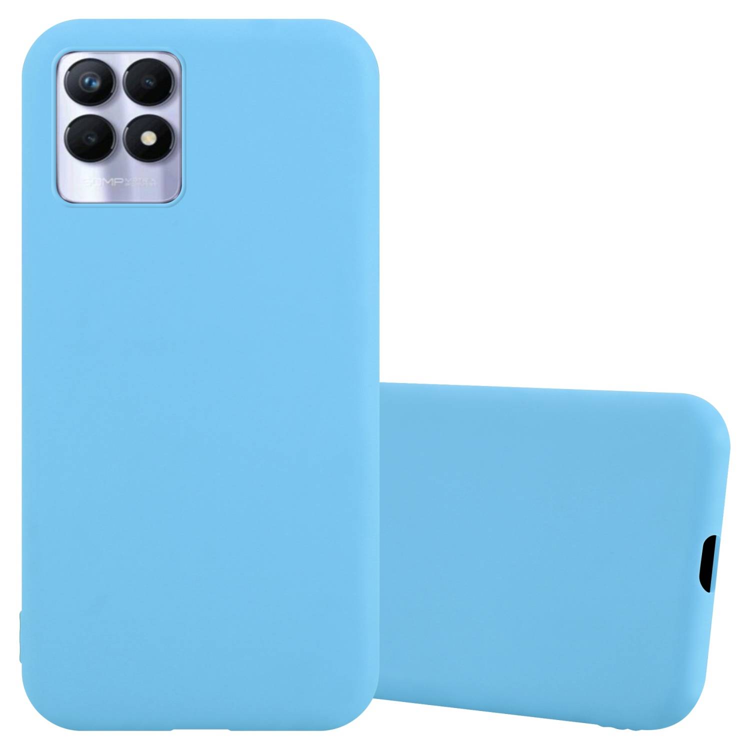 Cadorabo Hülle für Realme 8i / Narzo 50 4G Schutzhülle in Blau Handyhülle TPU Silikon Etui Case Cover