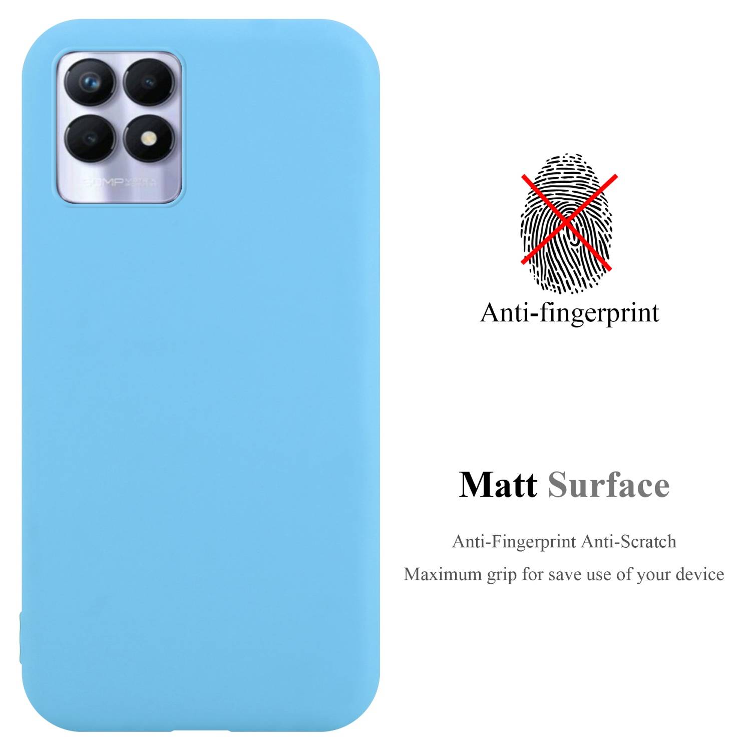 Cadorabo Hülle für Realme 8i / Narzo 50 4G Schutzhülle in Blau Handyhülle TPU Silikon Etui Case Cover