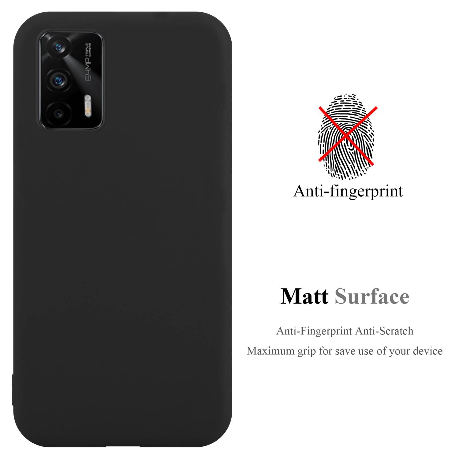 Cadorabo Hülle für Realme GT / GT Neo 2T / Q3 PRO Schutzhülle in Schwarz Handyhülle TPU Silikon Etui Case Cover