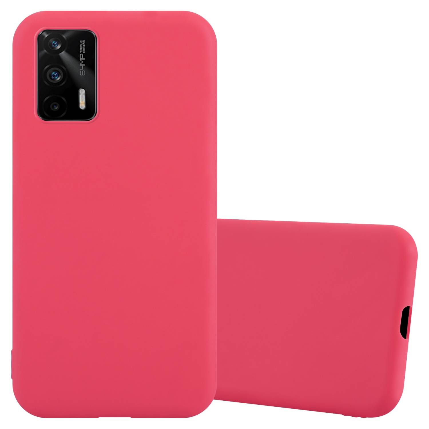 Cadorabo Hülle für Realme GT / GT Neo 2T / Q3 PRO Schutzhülle in Rot Handyhülle TPU Silikon Etui Case Cover