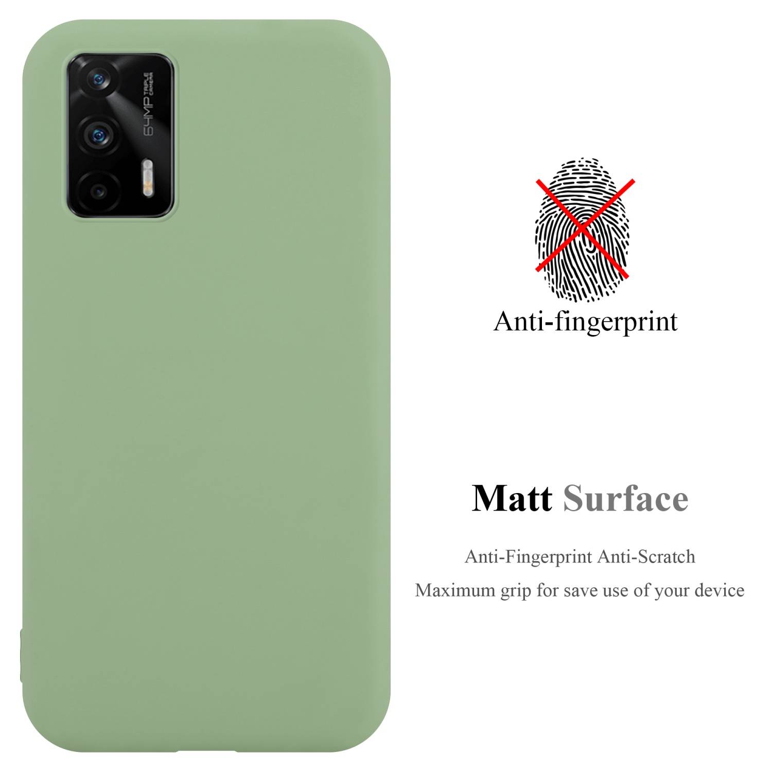 Cadorabo Hülle für Realme GT / GT Neo 2T / Q3 PRO Schutzhülle in Grün Handyhülle TPU Silikon Etui Case Cover