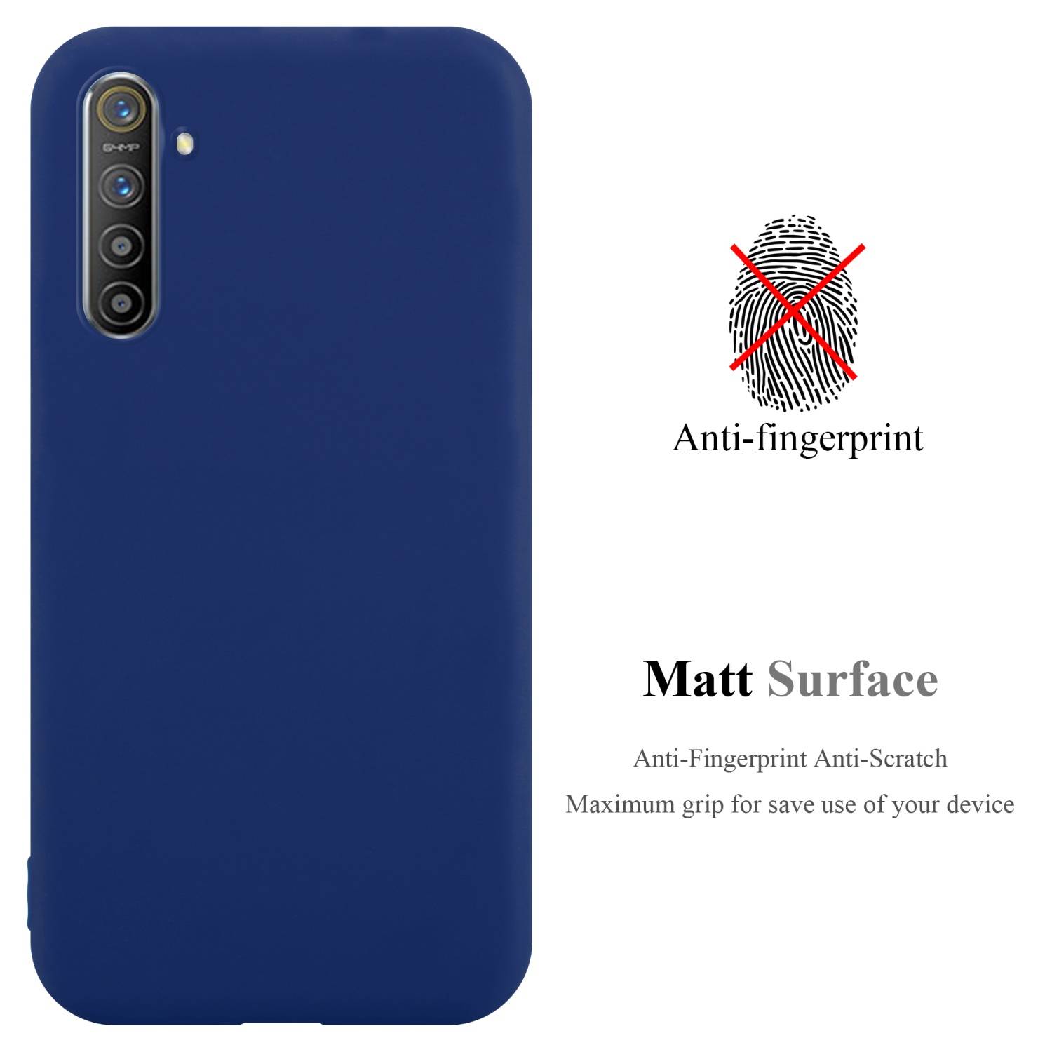 Cadorabo Hülle für Realme X2 / XT / Oppo K5 Schutzhülle in Blau Handyhülle TPU Silikon Etui Case Cover