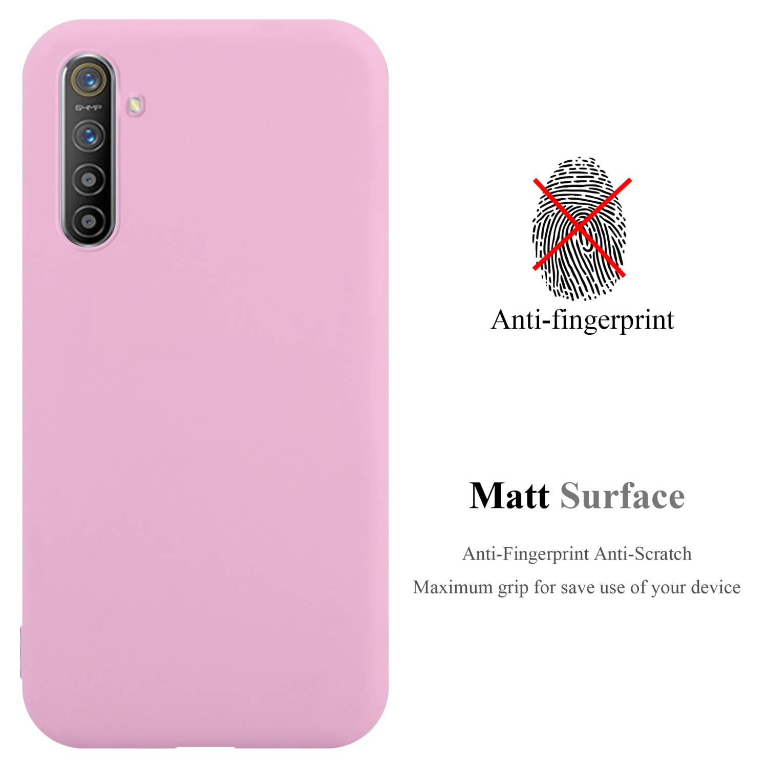 Cadorabo Hülle für Realme X2 / XT / Oppo K5 Schutzhülle in Rosa Handyhülle TPU Silikon Etui Case Cover