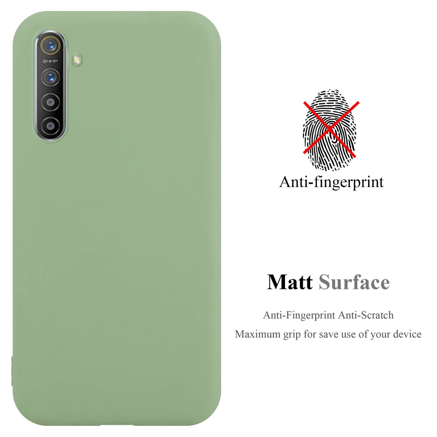 Cadorabo Hülle für Realme X2 / XT / Oppo K5 Schutzhülle in Grün Handyhülle TPU Silikon Etui Case Cover