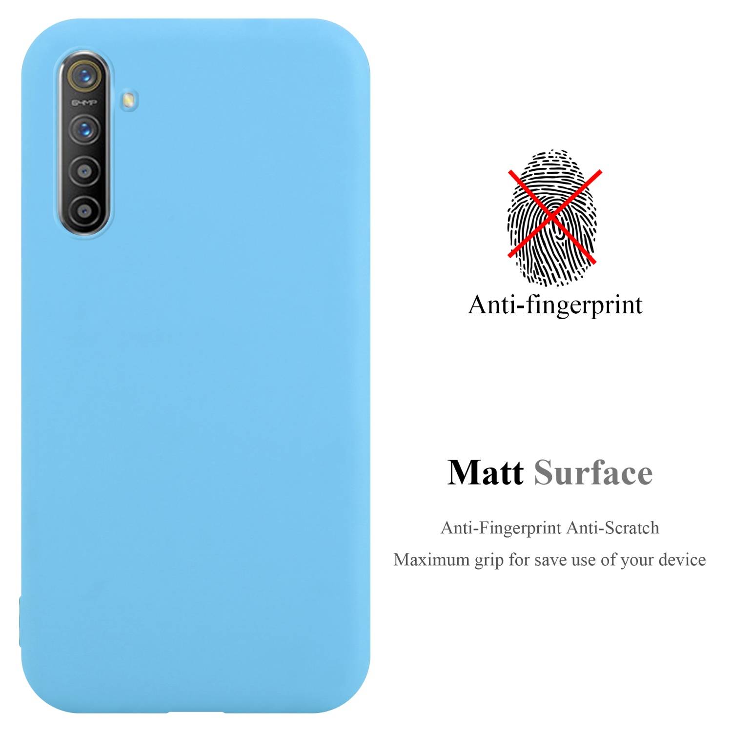 Cadorabo Hülle für Realme X2 / XT / Oppo K5 Schutzhülle in Blau Handyhülle TPU Silikon Etui Case Cover