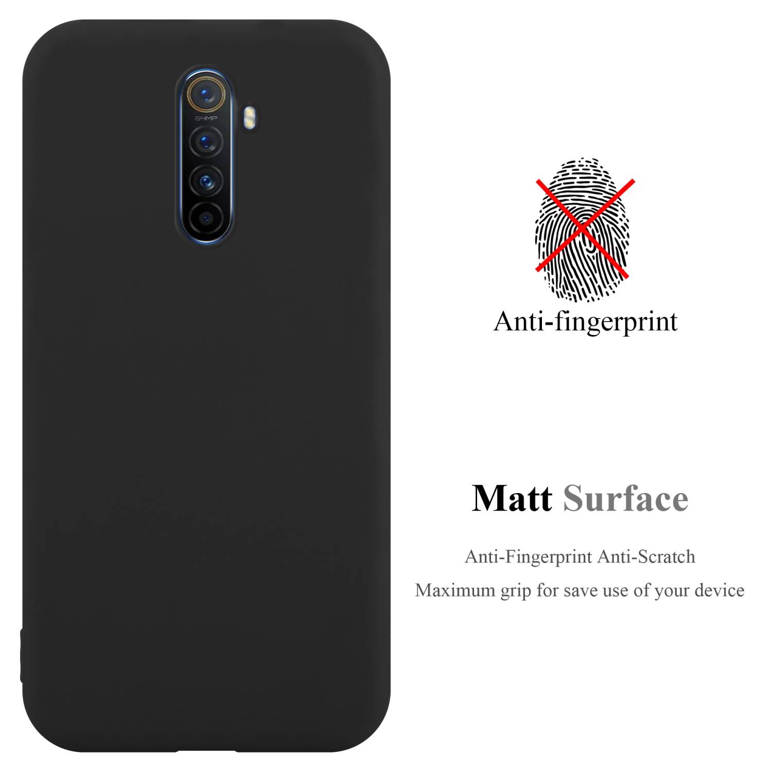 Cadorabo Hülle für Realme X2 PRO / Oppo Reno Ace Schutzhülle in Schwarz Handyhülle TPU Silikon Etui Case Cover