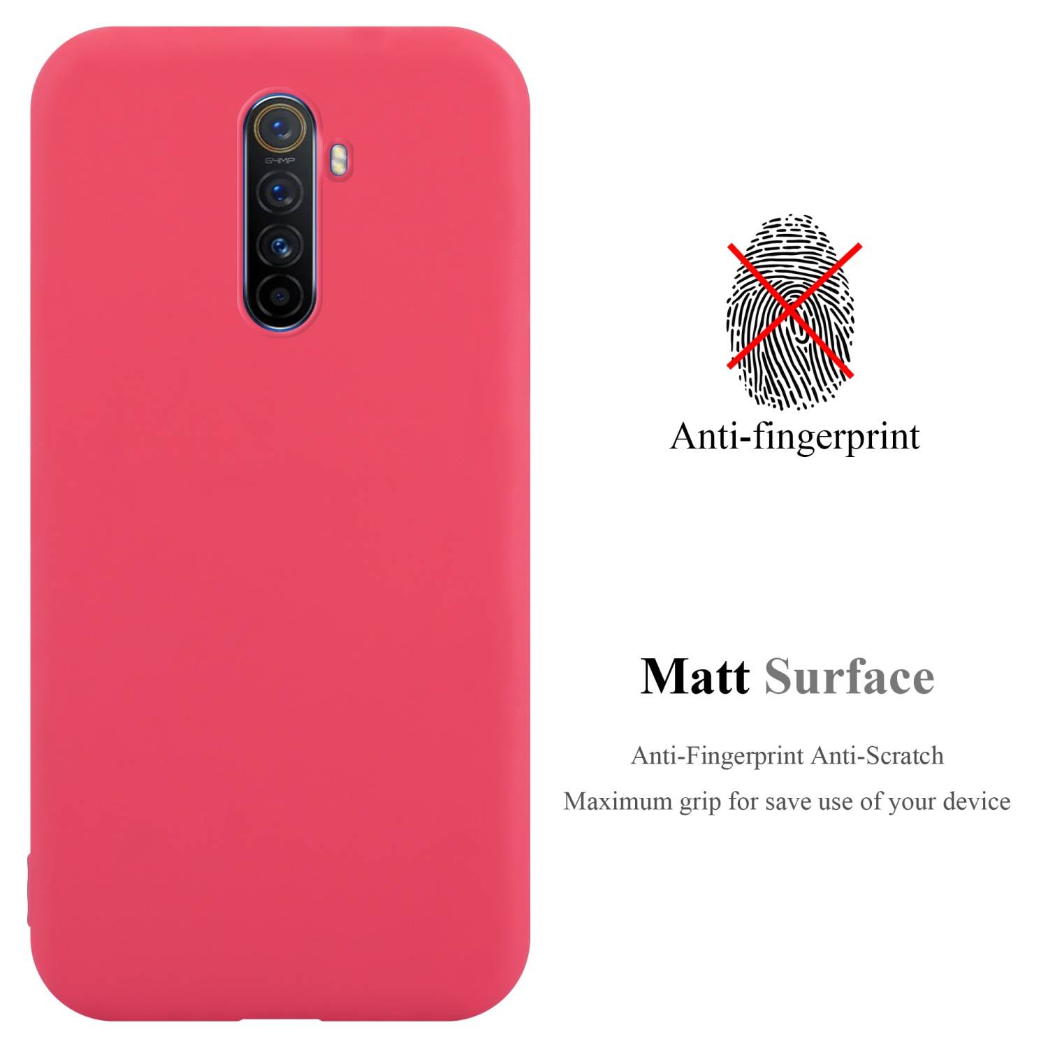 Cadorabo Hülle für Realme X2 PRO / Oppo Reno Ace Schutzhülle in Rot Handyhülle TPU Silikon Etui Case Cover