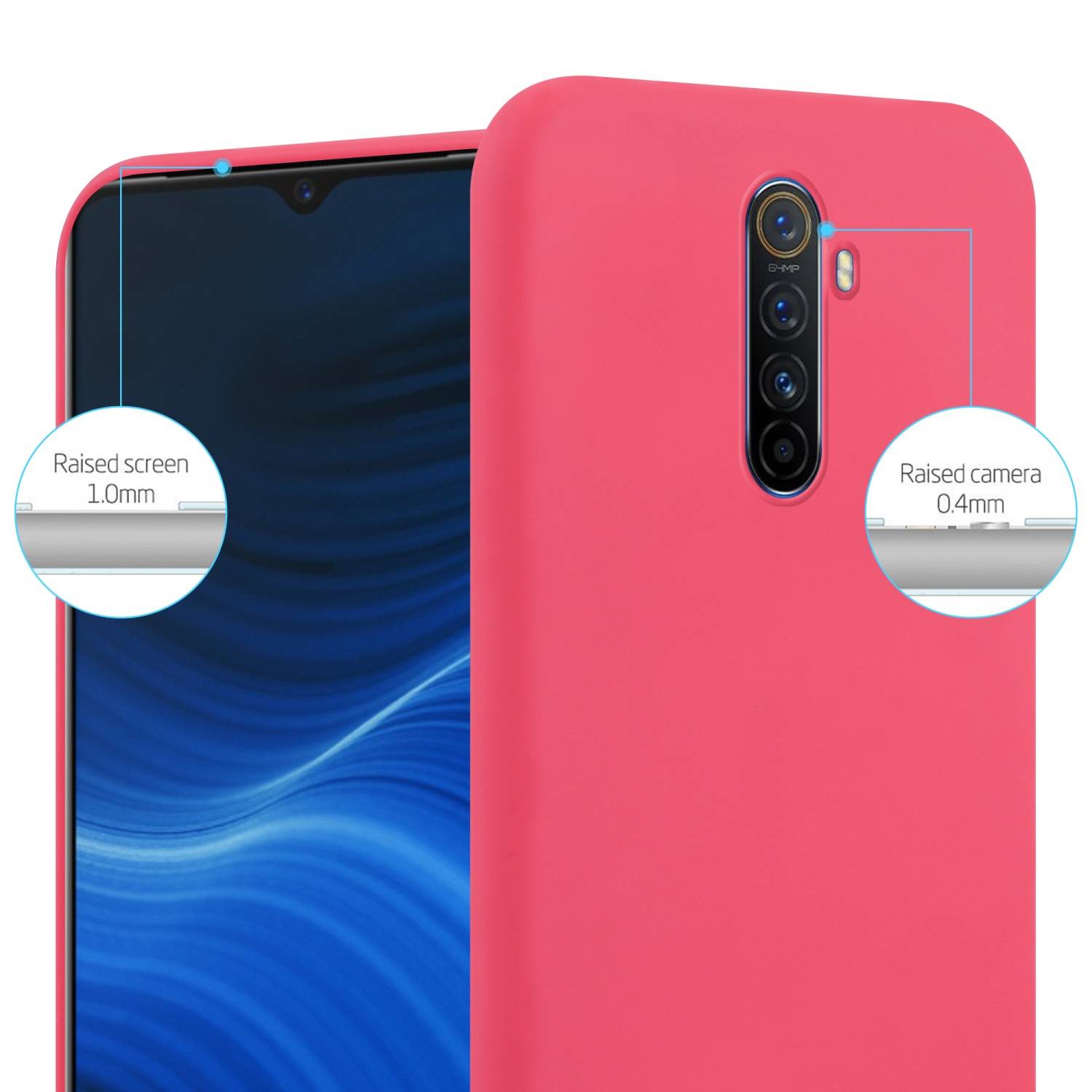 Cadorabo Hülle für Realme X2 PRO / Oppo Reno Ace Schutzhülle in Rot Handyhülle TPU Silikon Etui Case Cover