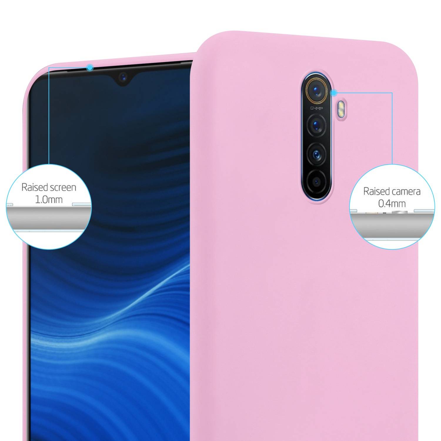 Cadorabo Hülle für Realme X2 PRO / Oppo Reno Ace Schutzhülle in Rosa Handyhülle TPU Silikon Etui Case Cover
