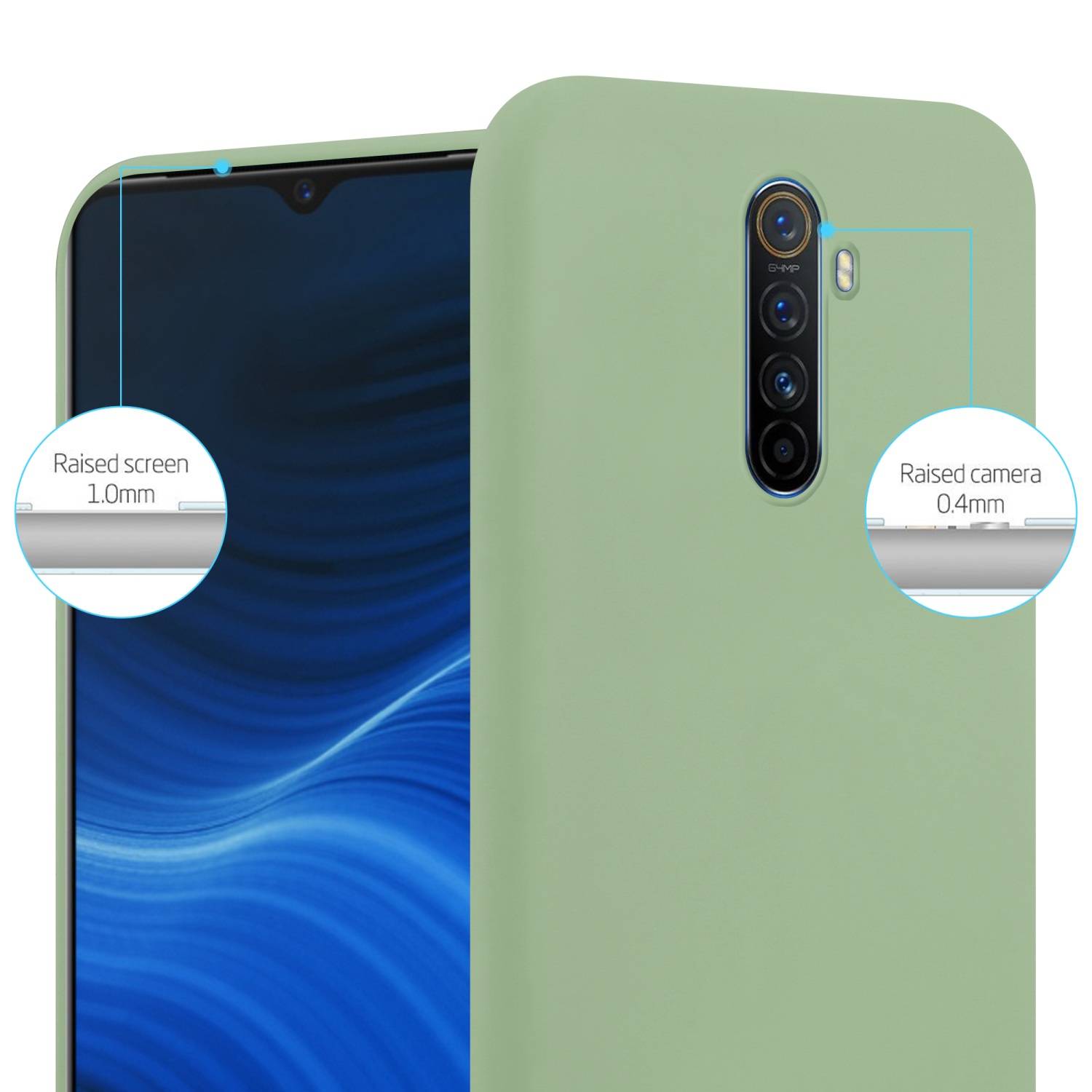 Cadorabo Hülle für Realme X2 PRO / Oppo Reno Ace Schutzhülle in Grün Handyhülle TPU Silikon Etui Case Cover