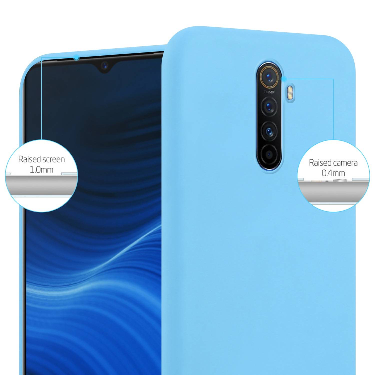 Cadorabo Hülle für Realme X2 PRO / Oppo Reno Ace Schutzhülle in Blau Handyhülle TPU Silikon Etui Case Cover