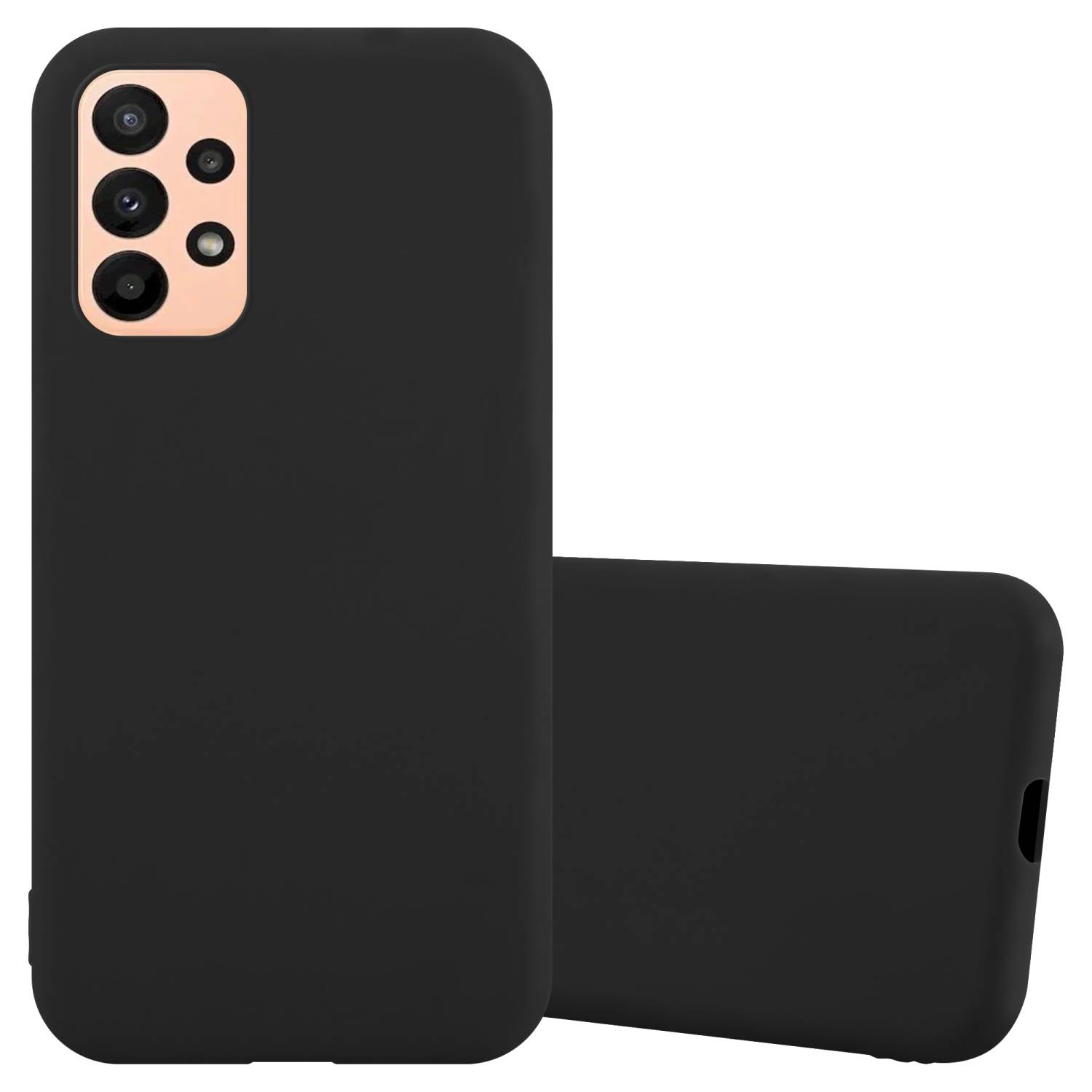 Cadorabo Hülle für Samsung Galaxy A23 4G Schutzhülle in Schwarz Handyhülle TPU Silikon Etui Case Cover