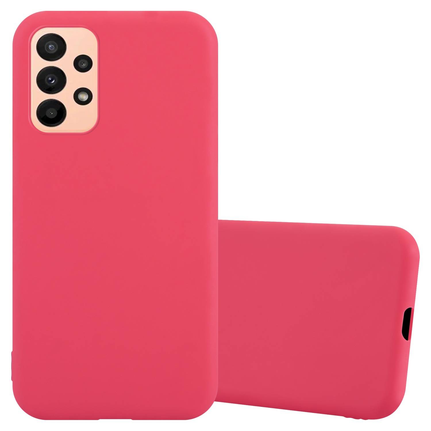 Cadorabo Hülle für Samsung Galaxy A23 4G Schutzhülle in Rot Handyhülle TPU Silikon Etui Case Cover