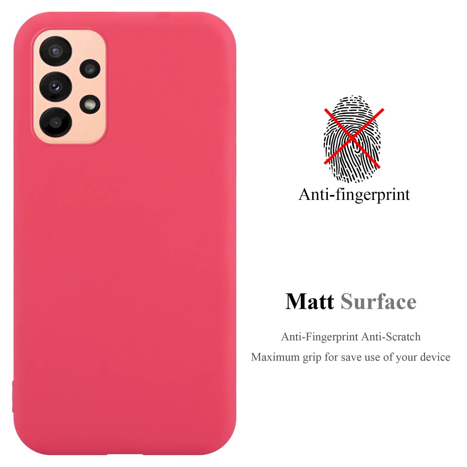 Cadorabo Hülle für Samsung Galaxy A23 4G Schutzhülle in Rot Handyhülle TPU Silikon Etui Case Cover