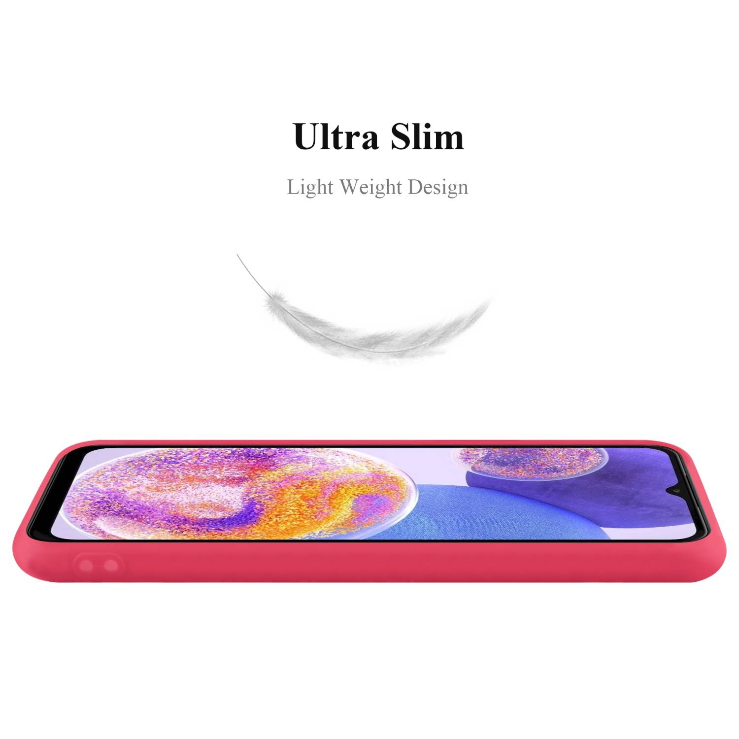 Cadorabo Hülle für Samsung Galaxy A23 4G Schutzhülle in Rot Handyhülle TPU Silikon Etui Case Cover