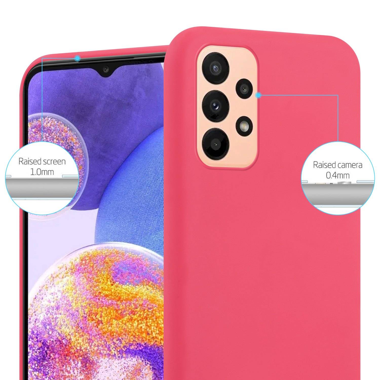 Cadorabo Hülle für Samsung Galaxy A23 4G Schutzhülle in Rot Handyhülle TPU Silikon Etui Case Cover