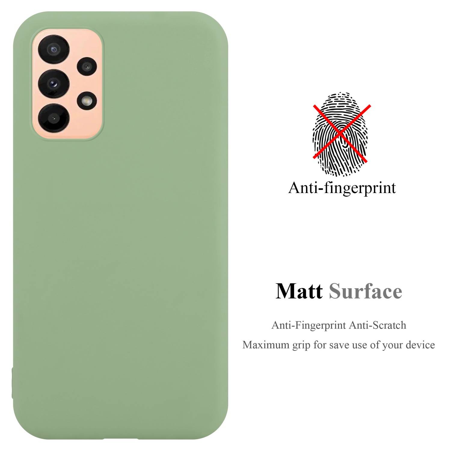 Cadorabo Hülle für Samsung Galaxy A23 4G Schutzhülle in Grün Handyhülle TPU Silikon Etui Case Cover