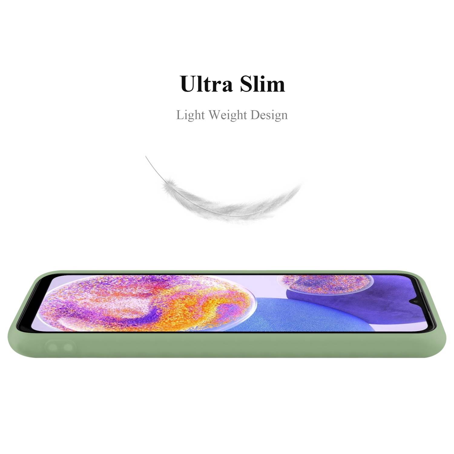 Cadorabo Hülle für Samsung Galaxy A23 4G Schutzhülle in Grün Handyhülle TPU Silikon Etui Case Cover