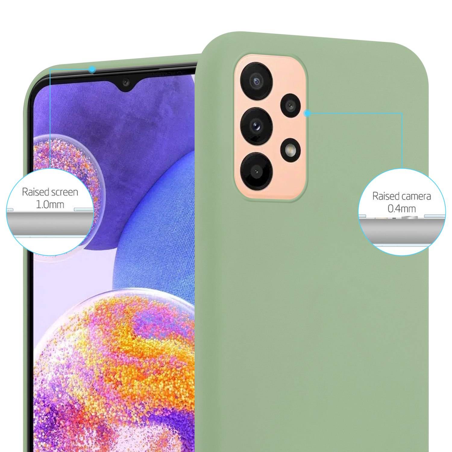 Cadorabo Hülle für Samsung Galaxy A23 4G Schutzhülle in Grün Handyhülle TPU Silikon Etui Case Cover