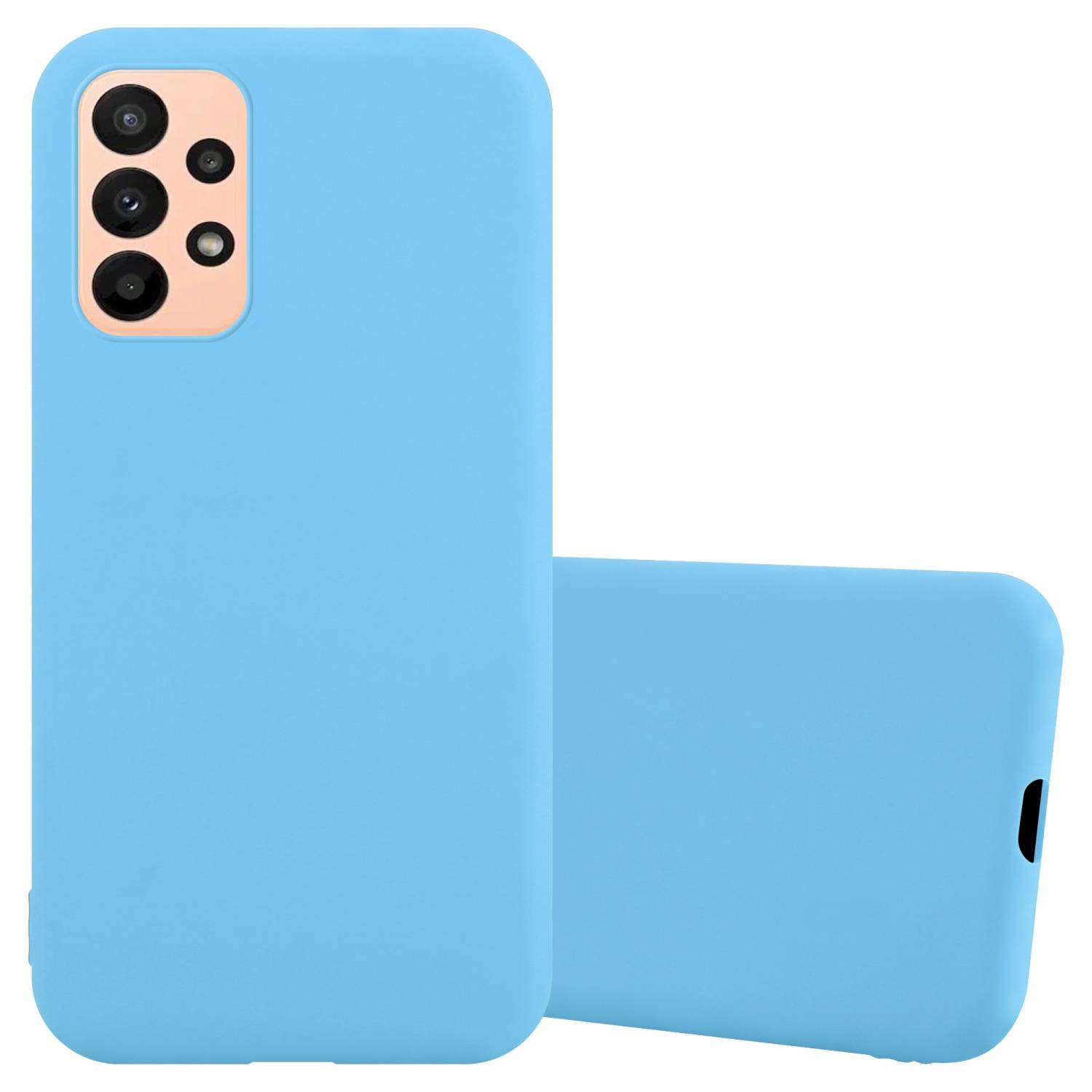 Cadorabo Hülle für Samsung Galaxy A23 4G Schutzhülle in Blau Handyhülle TPU Silikon Etui Case Cover