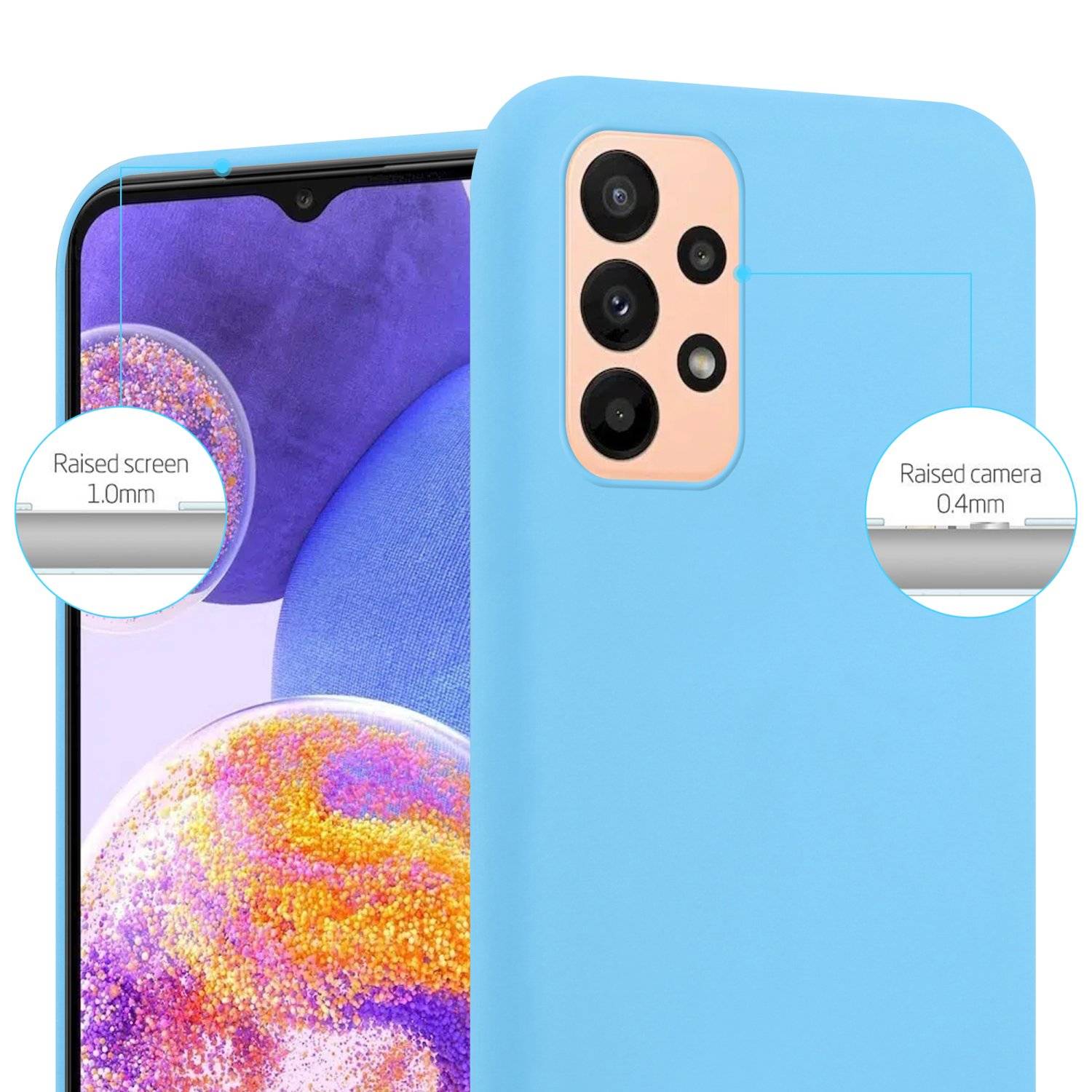 Cadorabo Hülle für Samsung Galaxy A23 4G Schutzhülle in Blau Handyhülle TPU Silikon Etui Case Cover