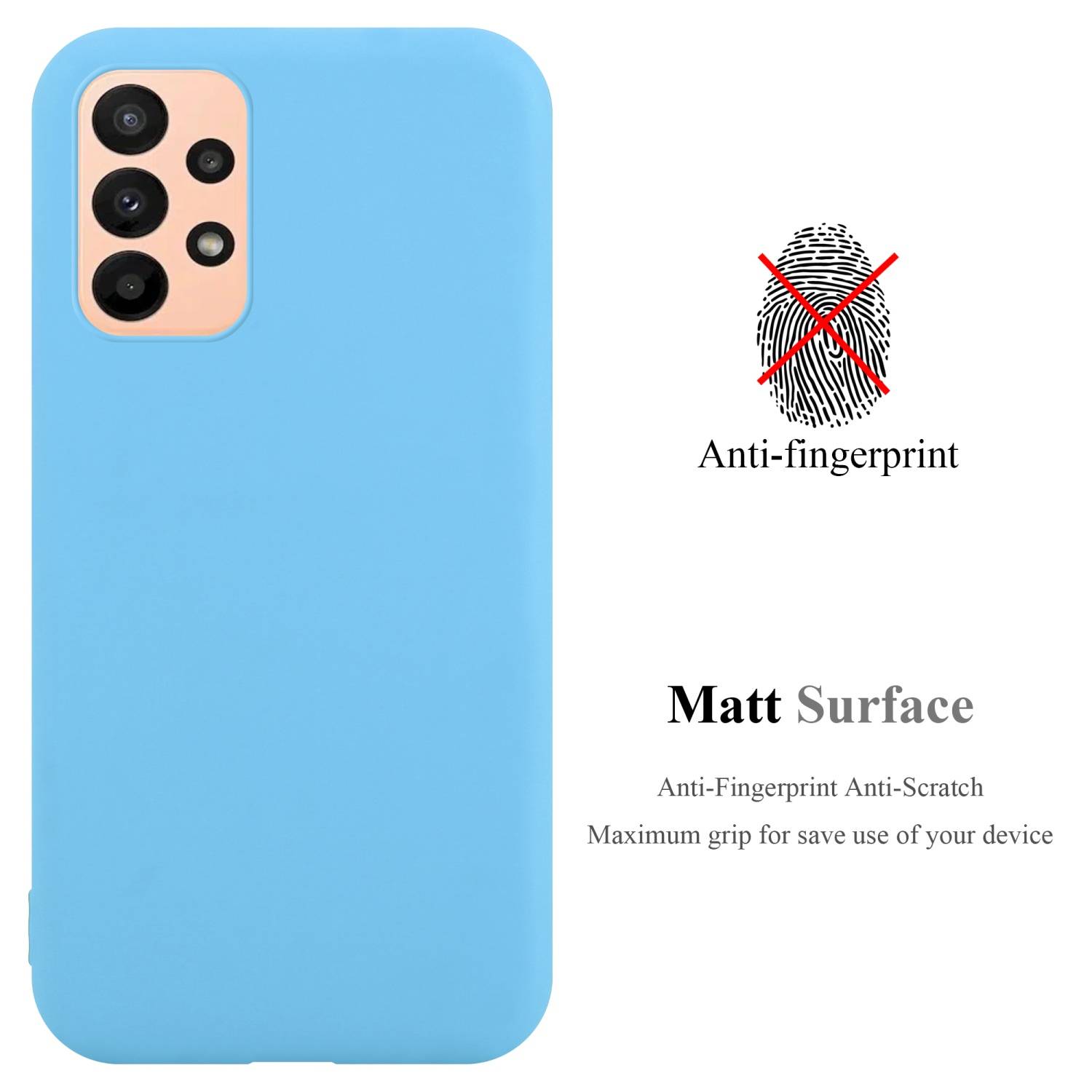 Cadorabo Hülle für Samsung Galaxy A23 4G Schutzhülle in Blau Handyhülle TPU Silikon Etui Case Cover