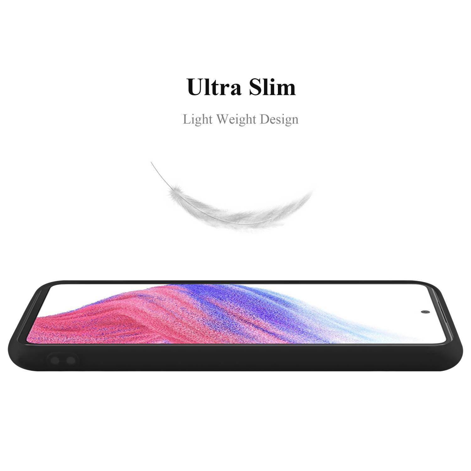 Cadorabo Hülle für Samsung Galaxy A53 5G Schutzhülle in Schwarz Handyhülle TPU Silikon Etui Case Cover
