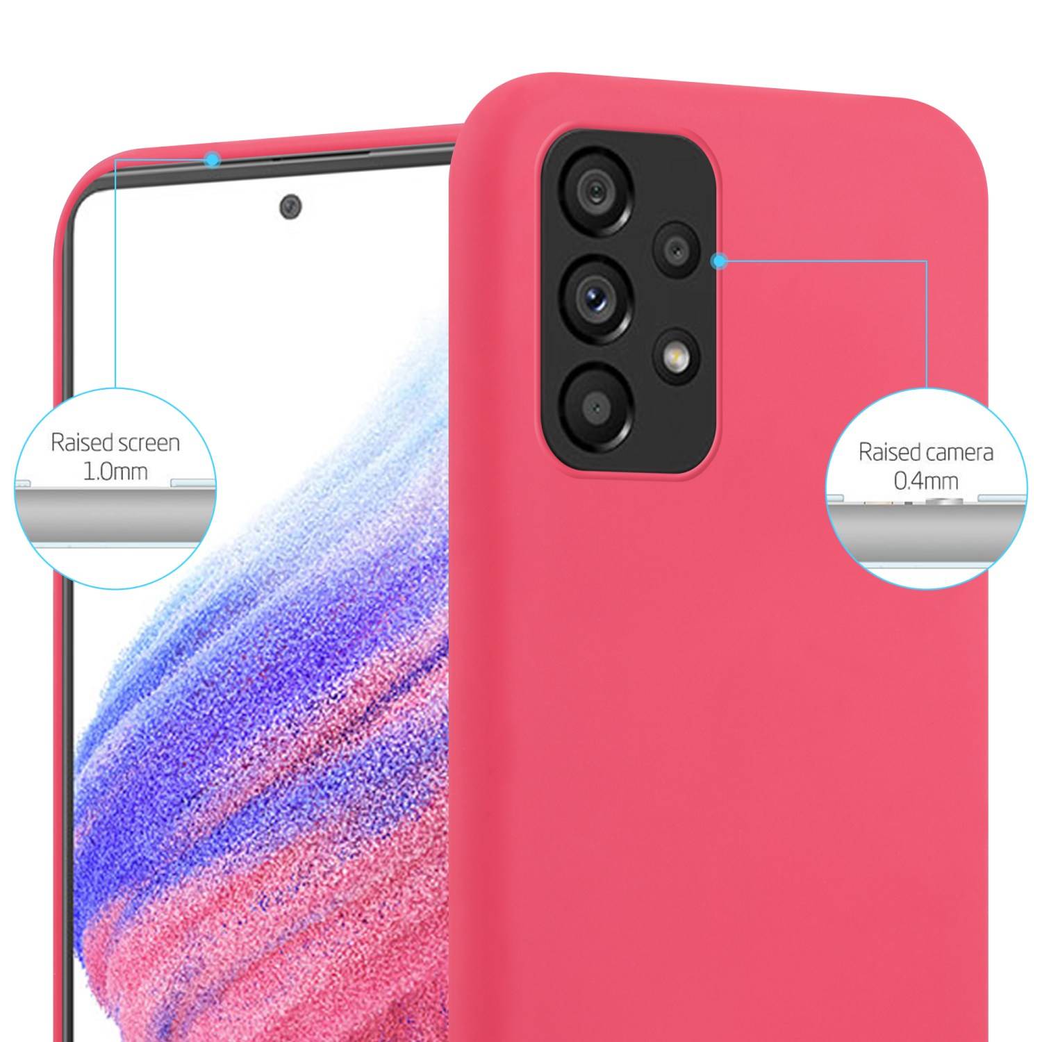Cadorabo Hülle für Samsung Galaxy A53 5G Schutzhülle in Rot Handyhülle TPU Silikon Etui Case Cover