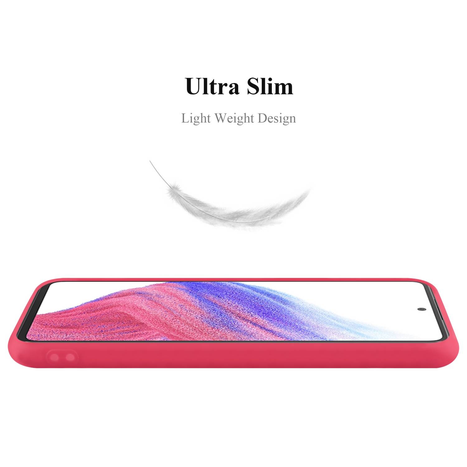 Cadorabo Hülle für Samsung Galaxy A53 5G Schutzhülle in Rot Handyhülle TPU Silikon Etui Case Cover