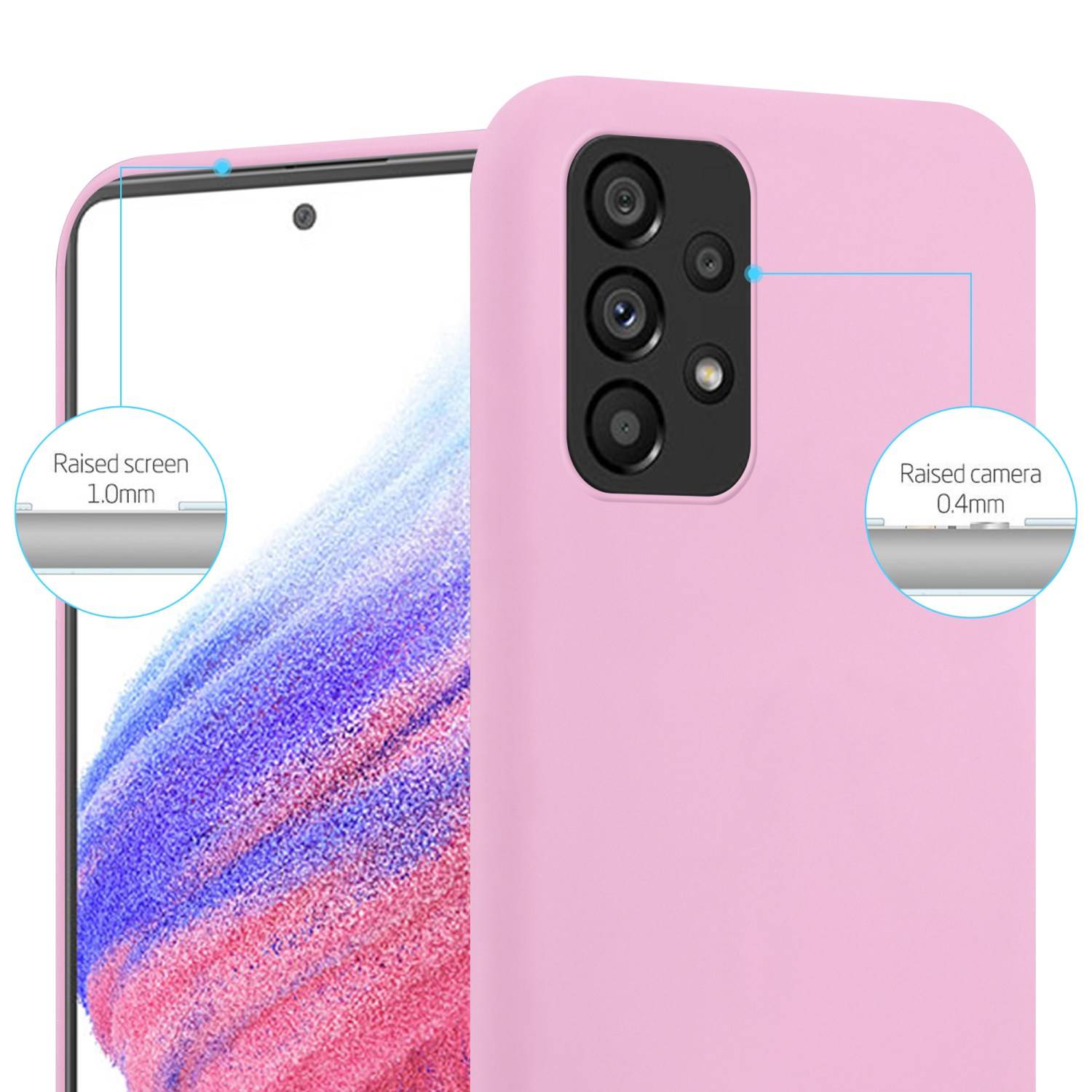 Cadorabo Hülle für Samsung Galaxy A53 5G Schutzhülle in Rosa Handyhülle TPU Silikon Etui Case Cover