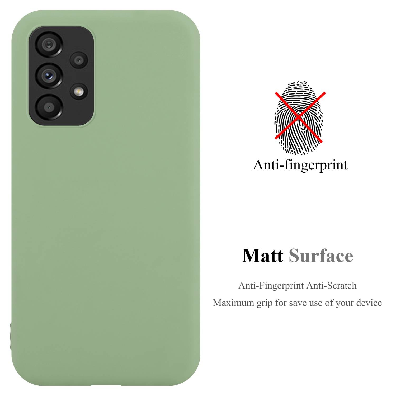 Cadorabo Hülle für Samsung Galaxy A53 5G Schutzhülle in Grün Handyhülle TPU Silikon Etui Case Cover