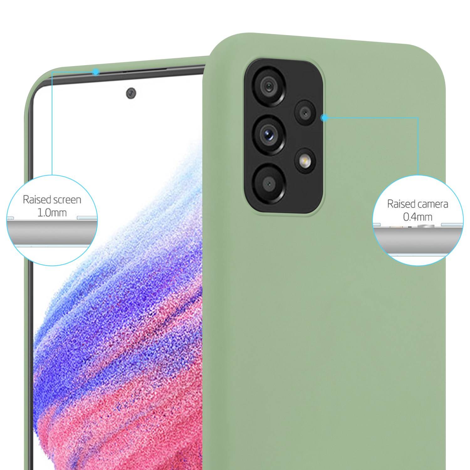 Cadorabo Hülle für Samsung Galaxy A53 5G Schutzhülle in Grün Handyhülle TPU Silikon Etui Case Cover