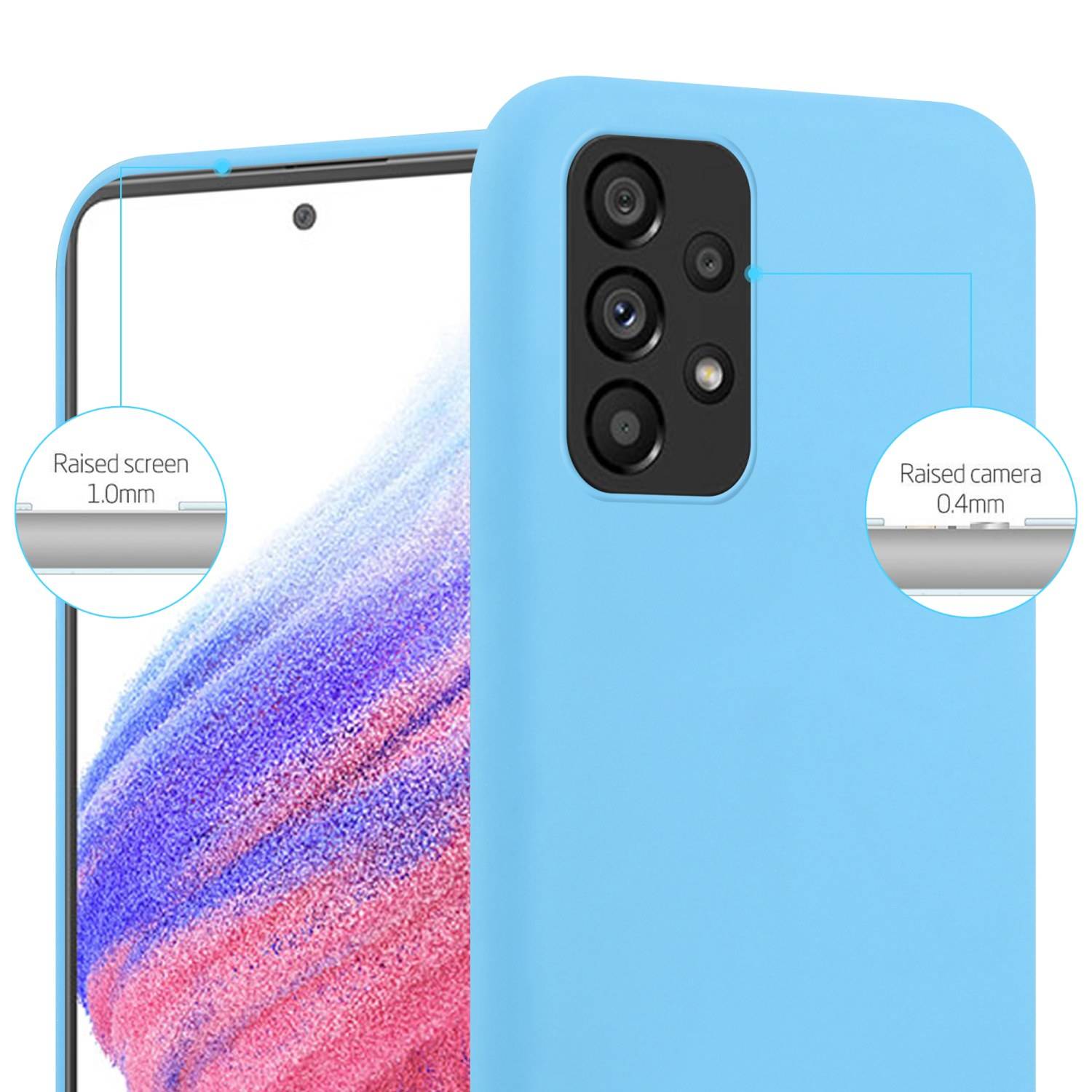 Cadorabo Hülle für Samsung Galaxy A53 5G Schutzhülle in Blau Handyhülle TPU Silikon Etui Case Cover