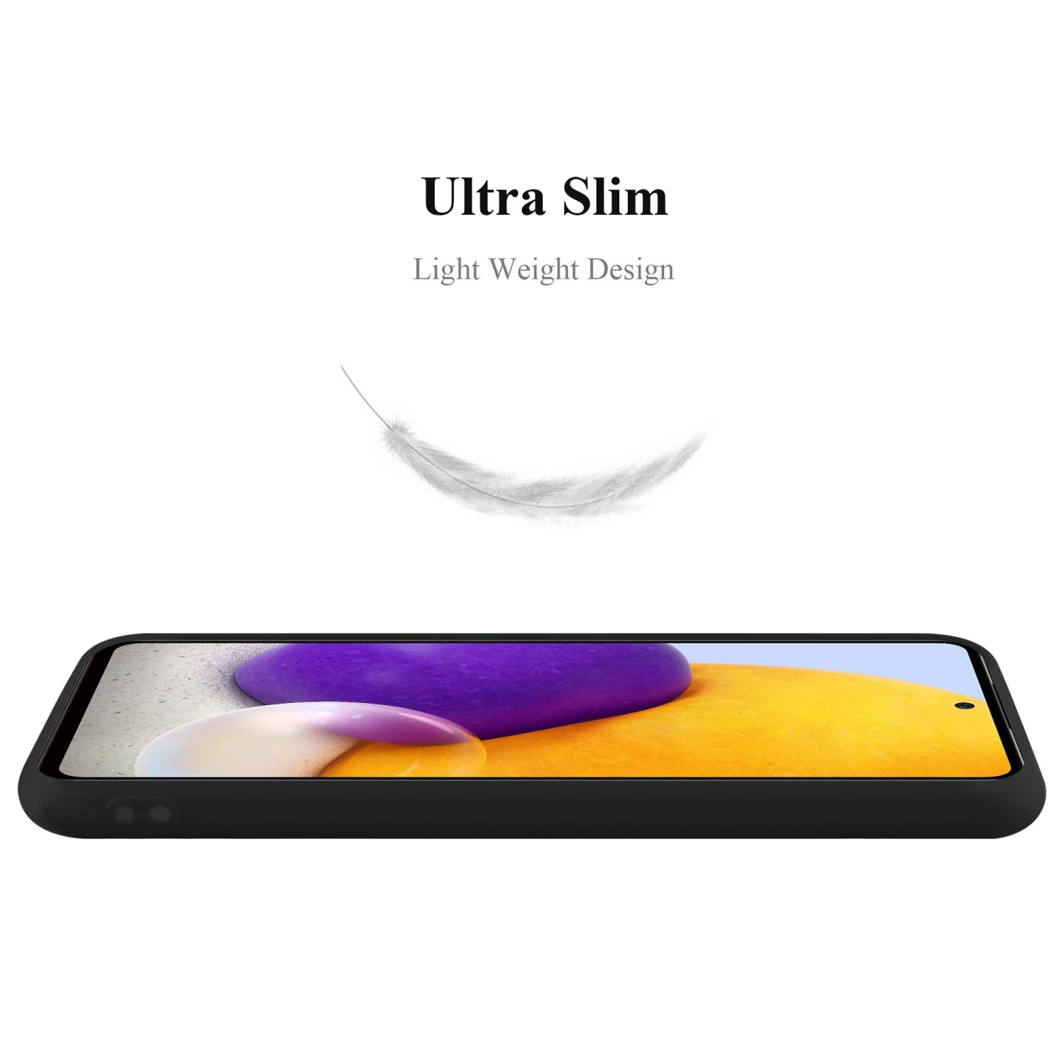 Cadorabo Hülle für Samsung Galaxy A73 5G Schutzhülle in Schwarz Handyhülle TPU Silikon Etui Case Cover