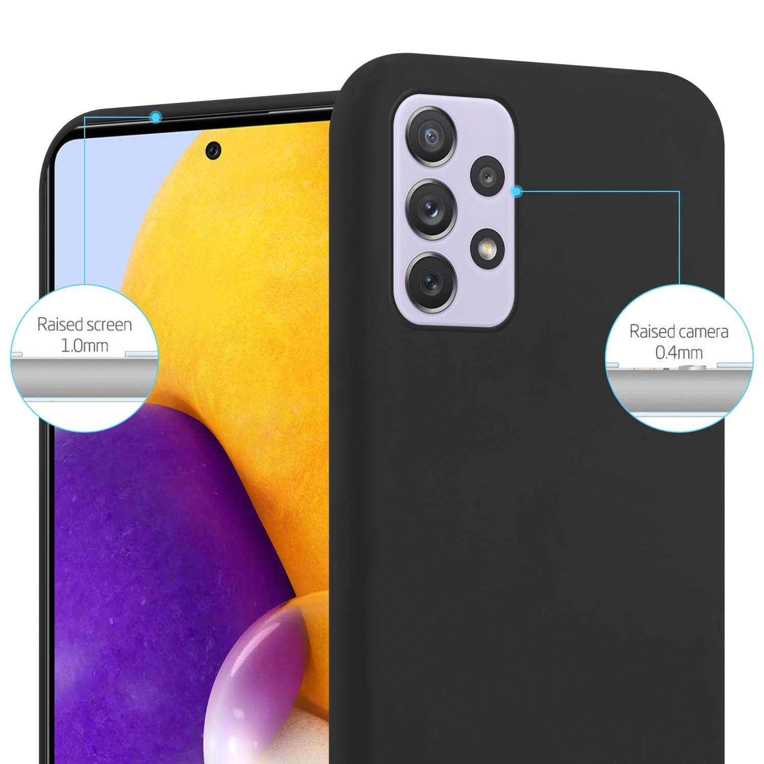 Cadorabo Hülle für Samsung Galaxy A73 5G Schutzhülle in Schwarz Handyhülle TPU Silikon Etui Case Cover