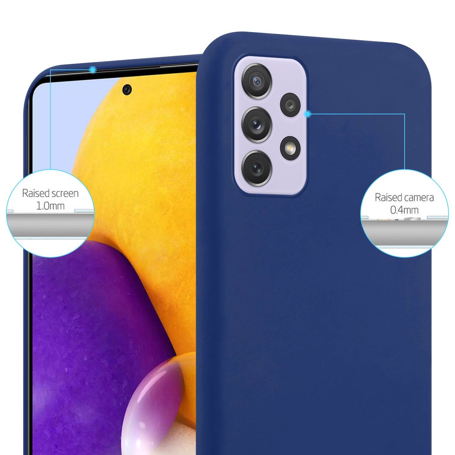Cadorabo Hülle für Samsung Galaxy A73 5G Schutzhülle in Blau Handyhülle TPU Silikon Etui Case Cover