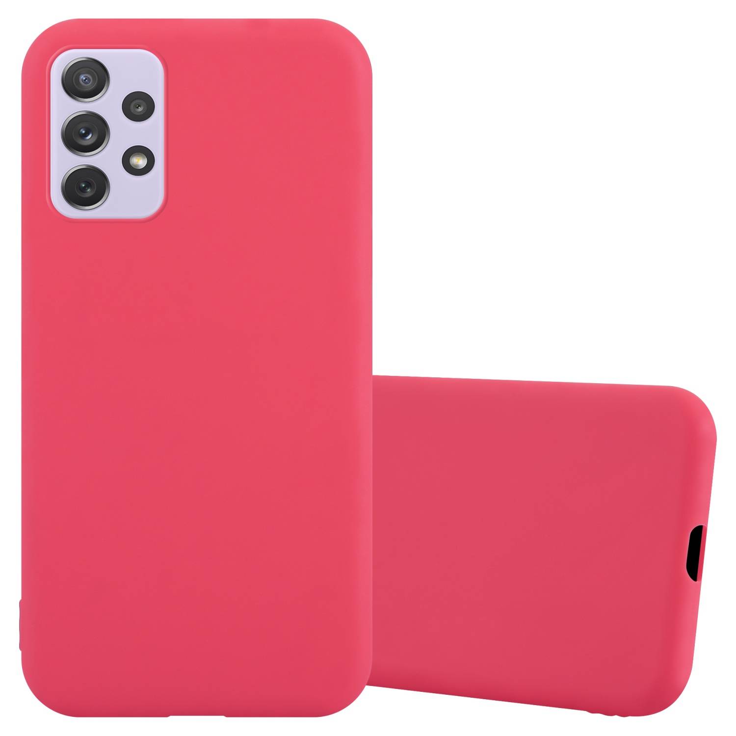 Cadorabo Hülle für Samsung Galaxy A73 5G Schutzhülle in Rot Handyhülle TPU Silikon Etui Case Cover