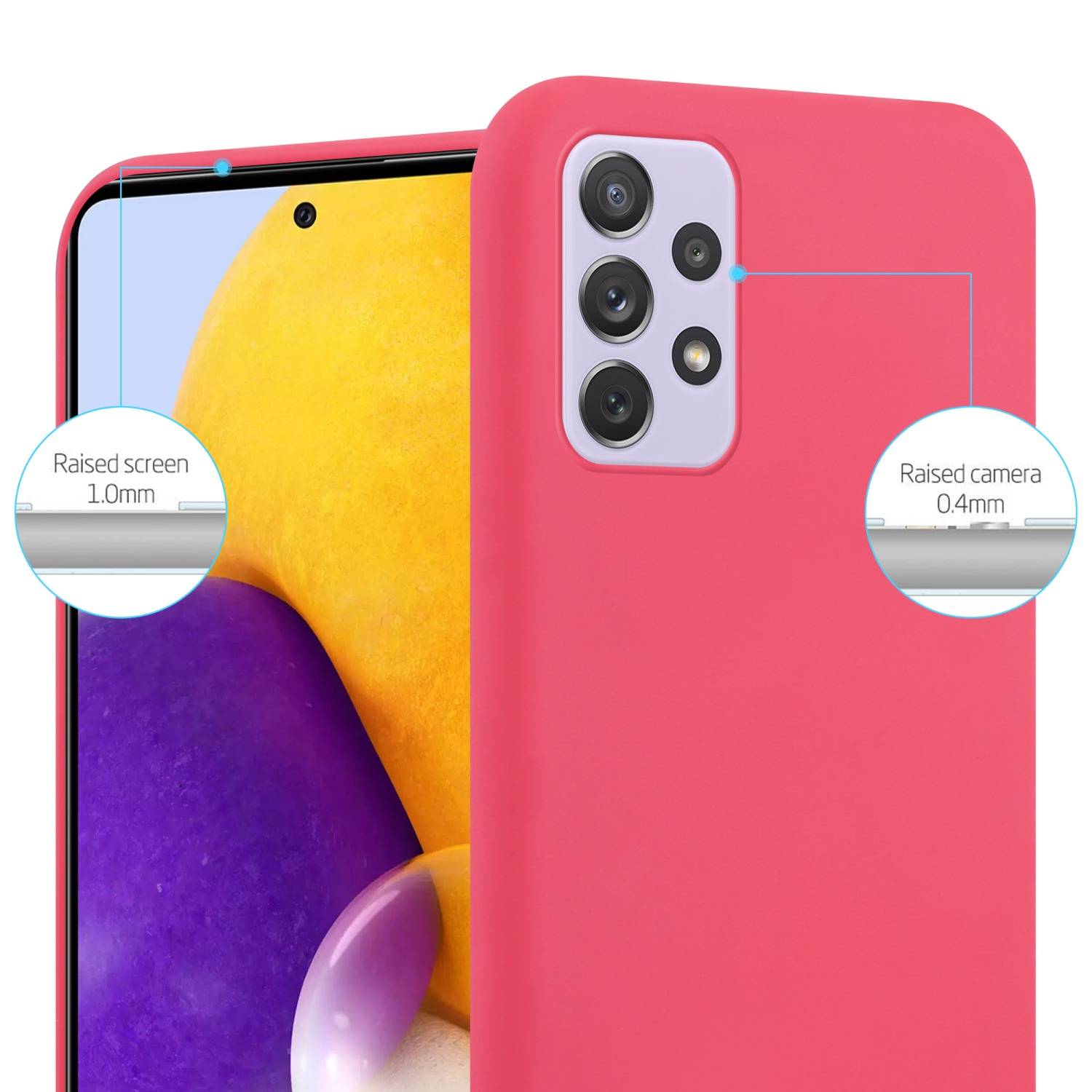 Cadorabo Hülle für Samsung Galaxy A73 5G Schutzhülle in Rot Handyhülle TPU Silikon Etui Case Cover