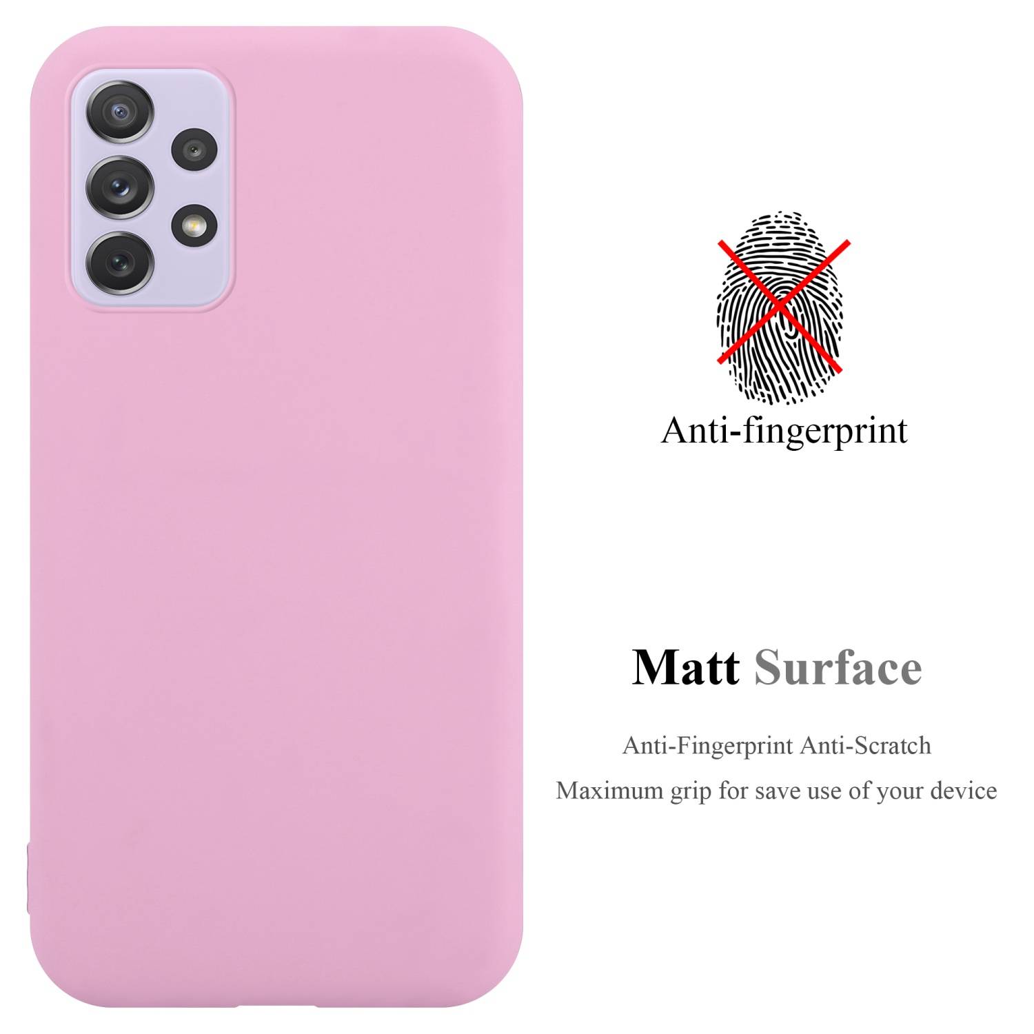 Cadorabo Hülle für Samsung Galaxy A73 5G Schutzhülle in Rosa Handyhülle TPU Silikon Etui Case Cover