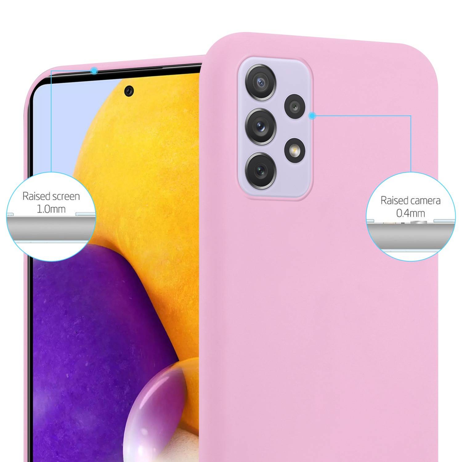 Cadorabo Hülle für Samsung Galaxy A73 5G Schutzhülle in Rosa Handyhülle TPU Silikon Etui Case Cover